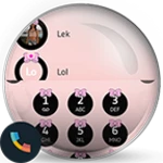 theme dialer ribbon pink android application logo